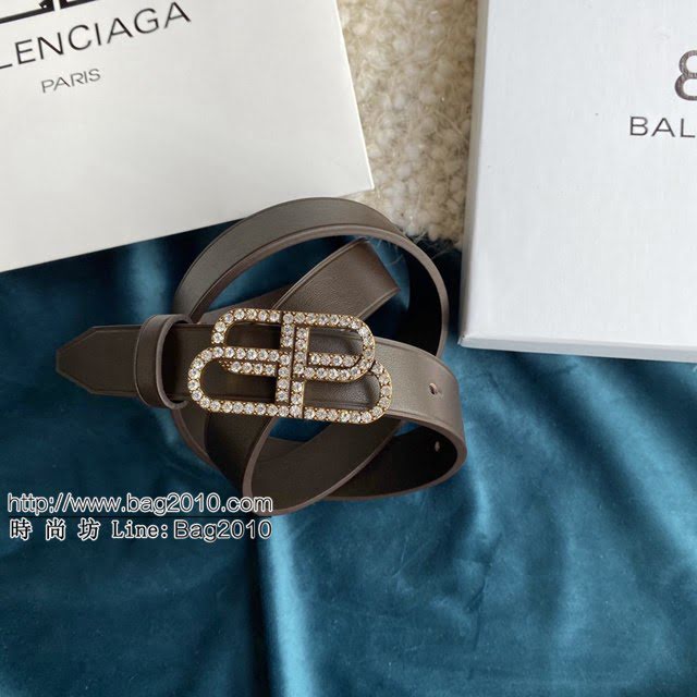 Balenciaga女士皮帶 巴黎世家BB經典logo扣腰帶 巴黎世家小牛皮皮帶  jjp1132